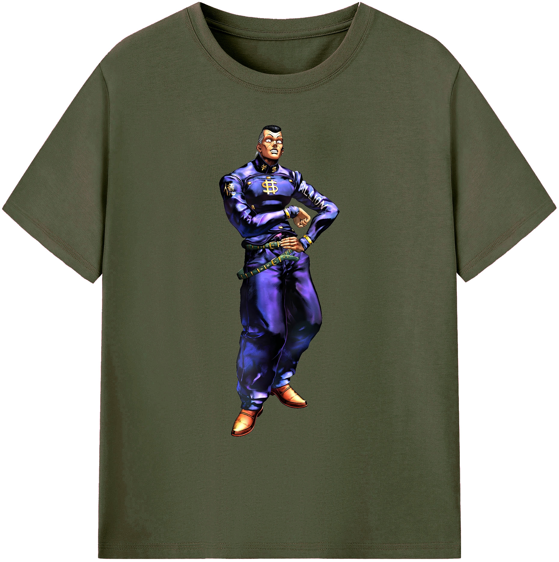 （画像用） ジョジョの奇妙な冒険 虹村億泰 にじむら おくやす JoJo's Bizarre Adventure Nijimura Okuyasu 綿100％ メンズ半袖Tシャツ｜肌触りやわらか＆通気性